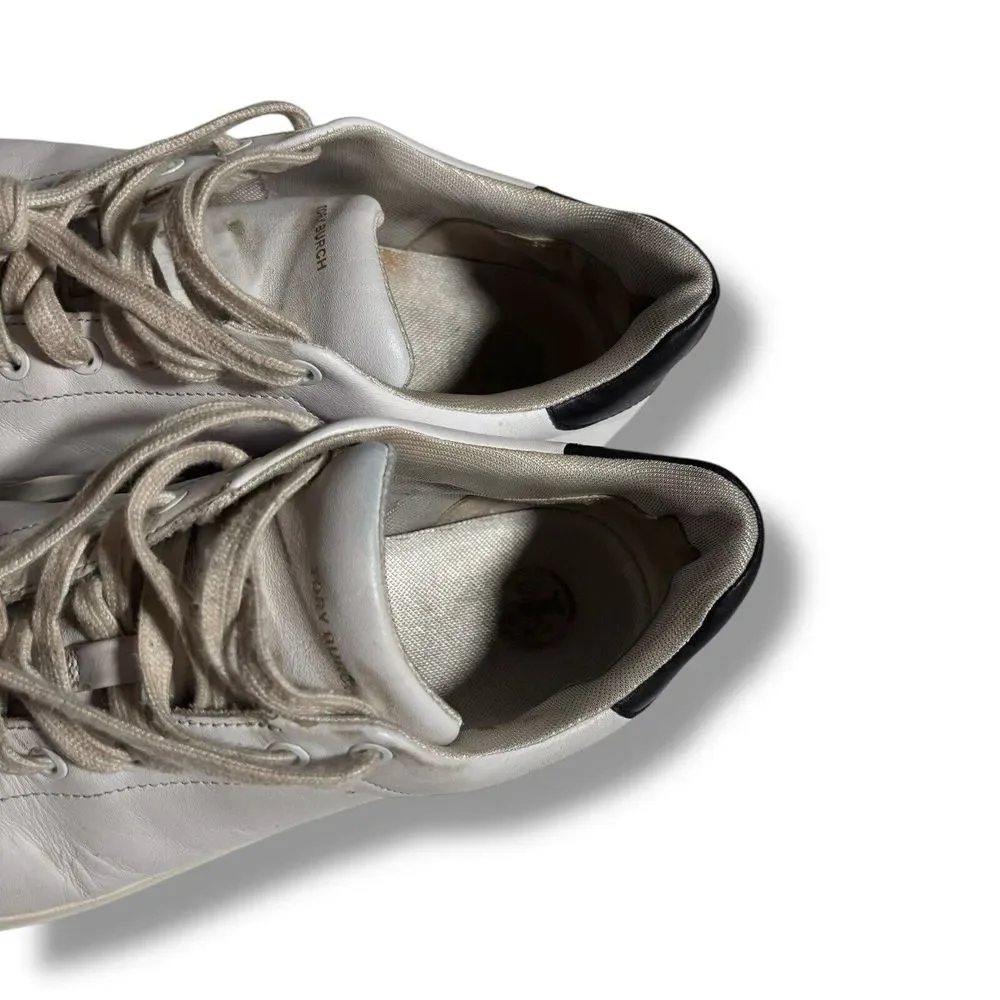 Tory Burch Women's White Leather Low Top‎ Howell Sneakers Size 10M